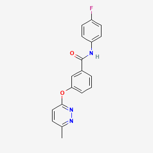molecular formula C18H14FN3O2 B5527190 N-(4-fluorophenyl)-3-[(6-methyl-3-pyridazinyl)oxy]benzamide 