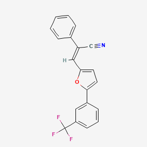 molecular formula C20H12F3NO B5527200 2-phenyl-3-{5-[3-(trifluoromethyl)phenyl]-2-furyl}acrylonitrile 