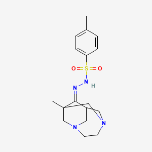 molecular formula C17H24N4O2S B5527202 4-methyl-N'-(1-methyl-3,6-diazatricyclo[4.3.1.1~3,8~]undec-9-ylidene)benzenesulfonohydrazide 