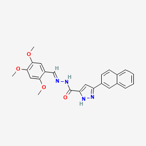 molecular formula C24H22N4O4 B5527209 3-(2-萘基)-N'-(2,4,5-三甲氧基苄叉亚甲基)-1H-吡唑-5-甲酰肼 