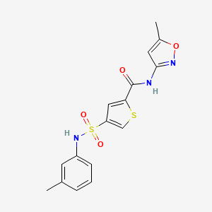molecular formula C16H15N3O4S2 B5527215 N-(5-methyl-3-isoxazolyl)-4-{[(3-methylphenyl)amino]sulfonyl}-2-thiophenecarboxamide 