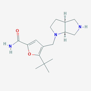 5-tert-butyl-4-[rel-(3aS,6aS)-hexahydropyrrolo[3,4-b]pyrrol-1(2H)-ylmethyl]-2-furamide dihydrochloride