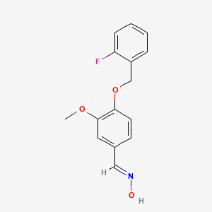 molecular formula C15H14FNO3 B5527240 4-[(2-fluorobenzyl)oxy]-3-methoxybenzaldehyde oxime 
