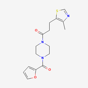 molecular formula C16H19N3O3S B5527258 1-(2-furoyl)-4-[3-(4-methyl-1,3-thiazol-5-yl)propanoyl]piperazine 