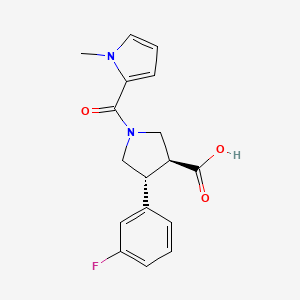 molecular formula C17H17FN2O3 B5527285 (3S*,4R*)-4-(3-fluorophenyl)-1-[(1-methyl-1H-pyrrol-2-yl)carbonyl]pyrrolidine-3-carboxylic acid 