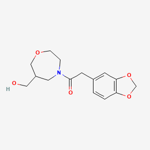 molecular formula C15H19NO5 B5527286 [4-(1,3-benzodioxol-5-ylacetyl)-1,4-oxazepan-6-yl]methanol 