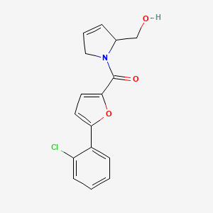 molecular formula C16H14ClNO3 B5527296 {1-[5-(2-chlorophenyl)-2-furoyl]-2,5-dihydro-1H-pyrrol-2-yl}methanol 