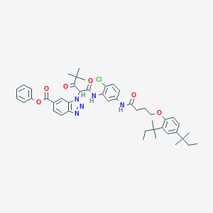 B055273 1-[1-[N-[2-Chloro-5-[4-(2,4-di-tert-pentylphenoxy)butyrylamino]phenyl]carbamoyl]-3,3-dimethyl-2-oxobutyl]-1H-benzotriazole-6-carboxylic acid phenyl ester CAS No. 111631-51-7