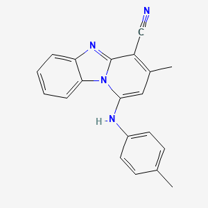 molecular formula C20H16N4 B5527360 3-methyl-1-[(4-methylphenyl)amino]pyrido[1,2-a]benzimidazole-4-carbonitrile 