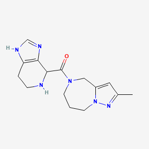 molecular formula C15H20N6O B5527374 2-methyl-5-(4,5,6,7-tetrahydro-1H-imidazo[4,5-c]pyridin-4-ylcarbonyl)-5,6,7,8-tetrahydro-4H-pyrazolo[1,5-a][1,4]diazepine dihydrochloride 