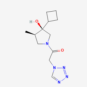 molecular formula C12H19N5O2 B5527388 (3R*,4R*)-3-cyclobutyl-4-methyl-1-(1H-tetrazol-1-ylacetyl)pyrrolidin-3-ol 