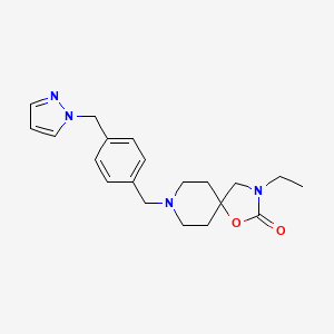 molecular formula C20H26N4O2 B5527400 3-ethyl-8-[4-(1H-pyrazol-1-ylmethyl)benzyl]-1-oxa-3,8-diazaspiro[4.5]decan-2-one 