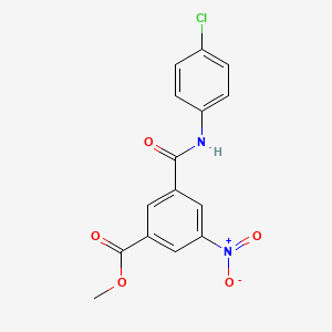 molecular formula C15H11ClN2O5 B5527409 methyl 3-{[(4-chlorophenyl)amino]carbonyl}-5-nitrobenzoate 