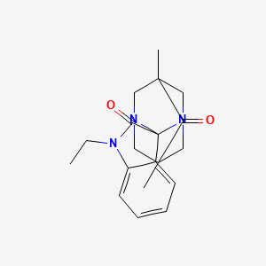 molecular formula C19H23N3O2 B5527410 1'-ethyl-5,7-dimethyl-6H-spiro[1,3-diazatricyclo[3.3.1.1~3,7~]decane-2,3'-indole]-2',6(1'H)-dione 