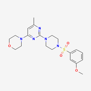 molecular formula C20H27N5O4S B5527411 4-(2-{4-[(3-methoxyphenyl)sulfonyl]-1-piperazinyl}-6-methyl-4-pyrimidinyl)morpholine 