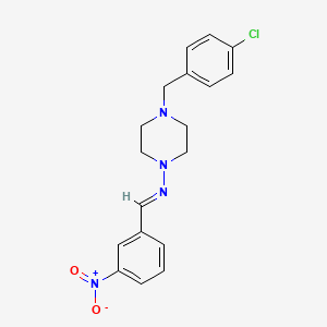 molecular formula C18H19ClN4O2 B5527457 4-(4-chlorobenzyl)-N-(3-nitrobenzylidene)-1-piperazinamine 