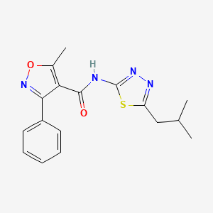 molecular formula C17H18N4O2S B5527469 N-(5-isobutyl-1,3,4-thiadiazol-2-yl)-5-methyl-3-phenyl-4-isoxazolecarboxamide 