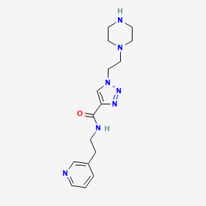 molecular formula C16H23N7O B5527477 1-(2-piperazin-1-ylethyl)-N-(2-pyridin-3-ylethyl)-1H-1,2,3-triazole-4-carboxamide 