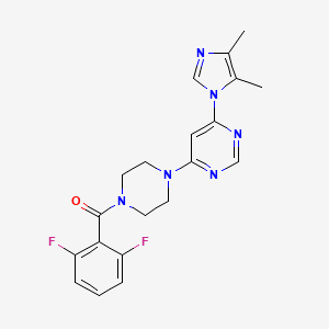 molecular formula C20H20F2N6O B5527485 4-[4-(2,6-difluorobenzoyl)-1-piperazinyl]-6-(4,5-dimethyl-1H-imidazol-1-yl)pyrimidine 