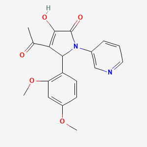 molecular formula C19H18N2O5 B5527496 4-acetyl-5-(2,4-dimethoxyphenyl)-3-hydroxy-1-(3-pyridinyl)-1,5-dihydro-2H-pyrrol-2-one 