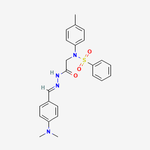 molecular formula C24H26N4O3S B5527497 N-(2-{2-[4-(dimethylamino)benzylidene]hydrazino}-2-oxoethyl)-N-(4-methylphenyl)benzenesulfonamide 