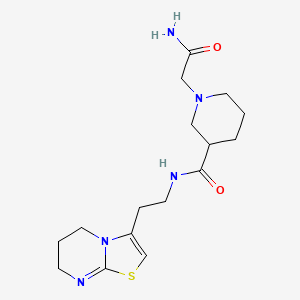 molecular formula C16H25N5O2S B5527512 1-(2-amino-2-oxoethyl)-N-[2-(6,7-dihydro-5H-[1,3]thiazolo[3,2-a]pyrimidin-3-yl)ethyl]-3-piperidinecarboxamide 