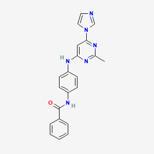 N-(4-{[6-(1H-imidazol-1-yl)-2-methyl-4-pyrimidinyl]amino}phenyl)benzamide