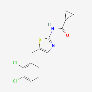 molecular formula C14H12Cl2N2OS B5527520 N-[5-(2,3-dichlorobenzyl)-1,3-thiazol-2-yl]cyclopropanecarboxamide 
