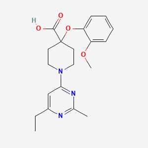 molecular formula C20H25N3O4 B5527543 1-(6-ethyl-2-methylpyrimidin-4-yl)-4-(2-methoxyphenoxy)piperidine-4-carboxylic acid 
