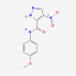 molecular formula C11H10N4O4 B5527555 N-(4-methoxyphenyl)-4-nitro-1H-pyrazole-5-carboxamide 