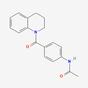 molecular formula C18H18N2O2 B5527603 N-[4-(3,4-dihydro-1(2H)-quinolinylcarbonyl)phenyl]acetamide 