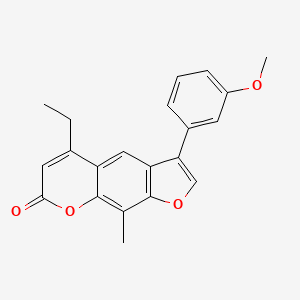 molecular formula C21H18O4 B5527626 5-ethyl-3-(3-methoxyphenyl)-9-methyl-7H-furo[3,2-g]chromen-7-one 