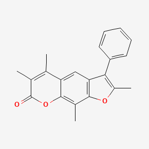 molecular formula C21H18O3 B5527635 2,5,6,9-四甲基-3-苯基-7H-呋喃[3,2-g]色烯-7-酮 