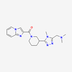 molecular formula C19H25N7O B5527669 ({5-[1-(imidazo[1,2-a]pyridin-2-ylcarbonyl)piperidin-3-yl]-4-methyl-4H-1,2,4-triazol-3-yl}methyl)dimethylamine 