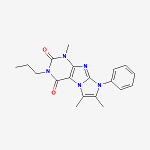 molecular formula C19H21N5O2 B5527674 1,6,7-trimethyl-8-phenyl-3-propyl-1H-imidazo[2,1-f]purine-2,4(3H,8H)-dione 
