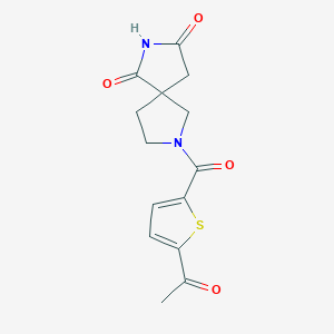 molecular formula C14H14N2O4S B5527688 7-[(5-acetyl-2-thienyl)carbonyl]-2,7-diazaspiro[4.4]nonane-1,3-dione 