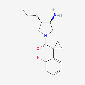 molecular formula C17H23FN2O B5527717 (3R*,4S*)-1-{[1-(2-fluorophenyl)cyclopropyl]carbonyl}-4-propylpyrrolidin-3-amine 