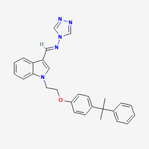 molecular formula C28H27N5O B5527726 N-[(1-{2-[4-(1-methyl-1-phenylethyl)phenoxy]ethyl}-1H-indol-3-yl)methylene]-4H-1,2,4-triazol-4-amine 