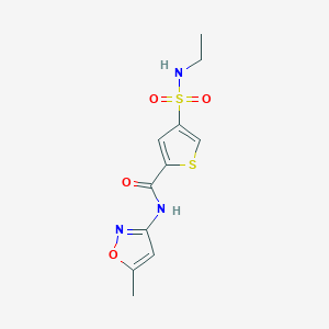 molecular formula C11H13N3O4S2 B5527741 4-[(ethylamino)sulfonyl]-N-(5-methyl-3-isoxazolyl)-2-thiophenecarboxamide 