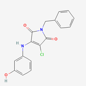 molecular formula C17H13ClN2O3 B5527742 1-benzyl-3-chloro-4-[(3-hydroxyphenyl)amino]-1H-pyrrole-2,5-dione 