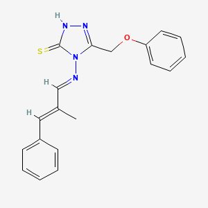 molecular formula C19H18N4OS B5527761 4-[(2-methyl-3-phenyl-2-propen-1-ylidene)amino]-5-(phenoxymethyl)-4H-1,2,4-triazole-3-thiol 