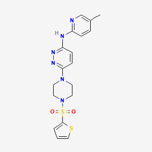 molecular formula C18H20N6O2S2 B5527767 N-(5-methyl-2-pyridinyl)-6-[4-(2-thienylsulfonyl)-1-piperazinyl]-3-pyridazinamine 
