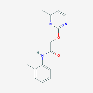 molecular formula C14H15N3O2 B5527770 N-(2-methylphenyl)-2-[(4-methyl-2-pyrimidinyl)oxy]acetamide 