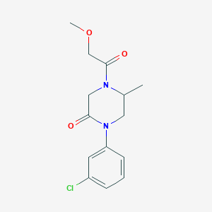 molecular formula C14H17ClN2O3 B5527776 1-(3-chlorophenyl)-4-(methoxyacetyl)-5-methyl-2-piperazinone 