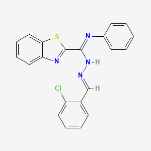 molecular formula C21H15ClN4S B5527784 N'-(2-chlorobenzylidene)-N-phenyl-1,3-benzothiazole-2-carbohydrazonamide 
