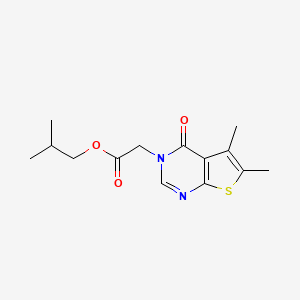 molecular formula C14H18N2O3S B5527800 isobutyl (5,6-dimethyl-4-oxothieno[2,3-d]pyrimidin-3(4H)-yl)acetate 