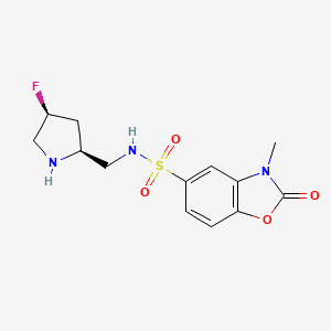 molecular formula C13H16FN3O4S B5527827 N-{[(2S,4S)-4-fluoro-2-pyrrolidinyl]methyl}-3-methyl-2-oxo-2,3-dihydro-1,3-benzoxazole-5-sulfonamide hydrochloride 