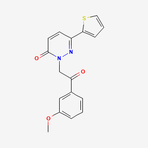 molecular formula C17H14N2O3S B5527842 2-[2-(3-methoxyphenyl)-2-oxoethyl]-6-(2-thienyl)-3(2H)-pyridazinone 
