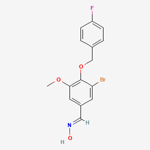 molecular formula C15H13BrFNO3 B5527851 3-bromo-4-[(4-fluorobenzyl)oxy]-5-methoxybenzaldehyde oxime 