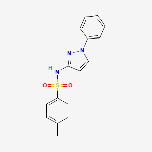 molecular formula C16H15N3O2S B5527882 4-methyl-N-(1-phenyl-1H-pyrazol-3-yl)benzenesulfonamide 
